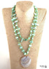 Boho Necklace, RH Pink Rose Crystal Shell